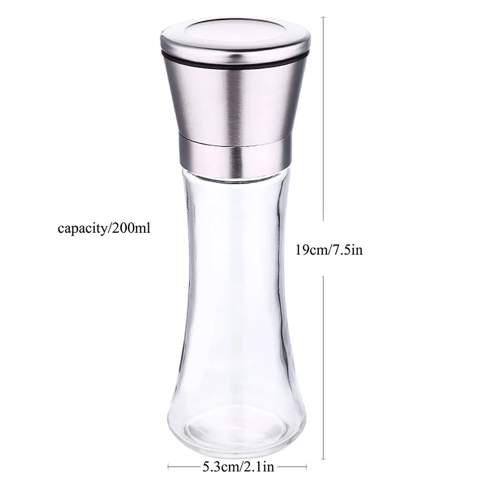 2 шт./компл. мельница для соли и перца набор нержавеющая сталь со стеклянным