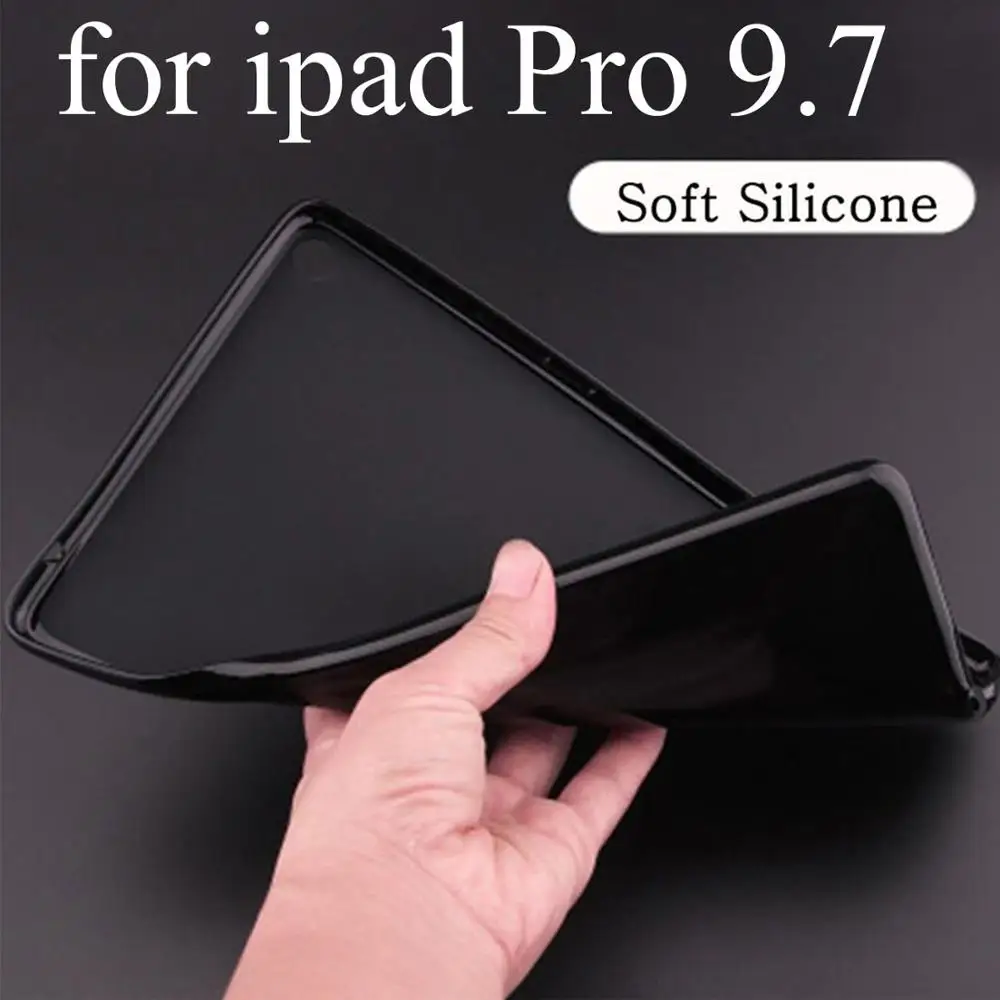 Silicone soft shell Чехол для планшета с мультипликационным принтом для Apple ipad 2 3 4 9,7 Pro Smart wake Sleep fundas fold Stand cardined cover capa bag для Air 1 2 - Цвет: Silicone soft shell