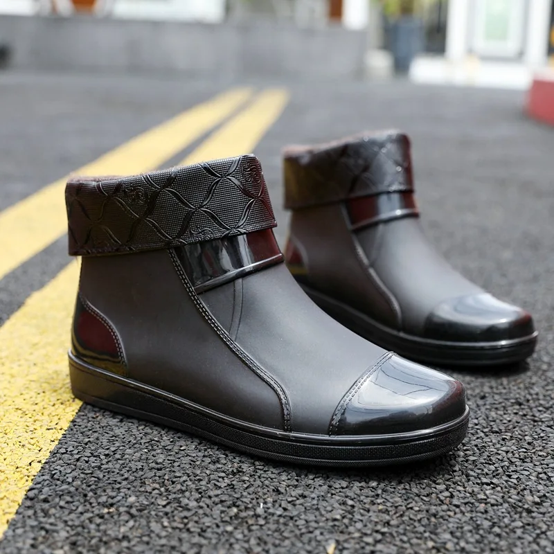 Короткие непромокаемые Нескользящие износостойкие ботинки с защитой от дождя