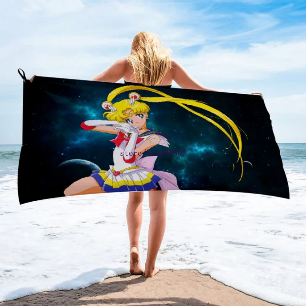 

Банное полотенце из полиэстера с японским аниме воином, пляжное полотенце, длинная юбка с 3D-принтом, солнцезащитное бикини