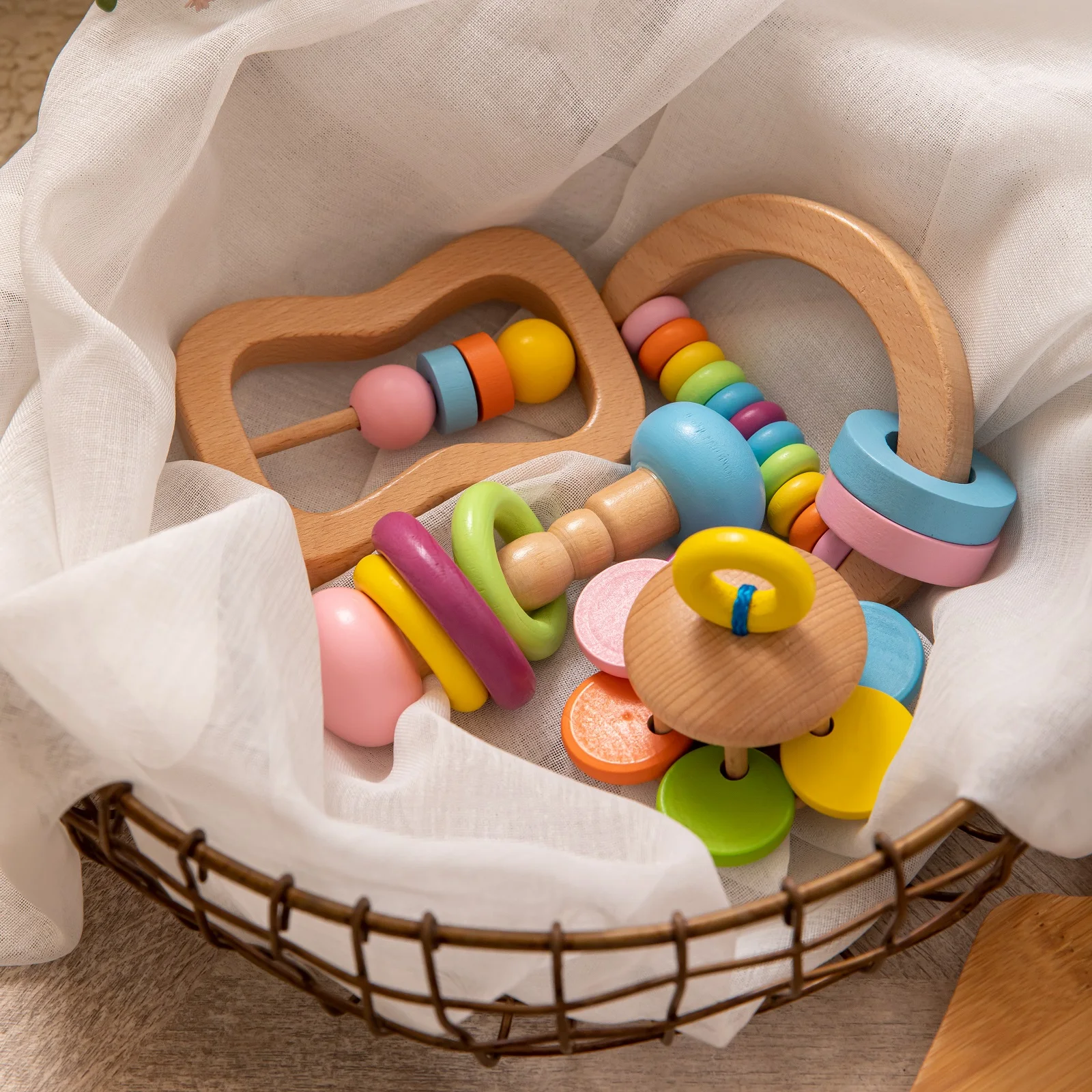 

Baby Rattle Crib Toys Wooden Montessori Toys Educational Crib Mobile Baby Toy For Girls Waldorf Stroller Toy Infant