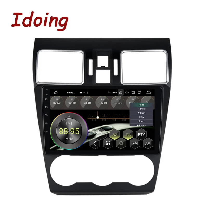 Idoing автомобильный мультимедийный плеер с 9-дюймовым дисплеем восьмиядерным