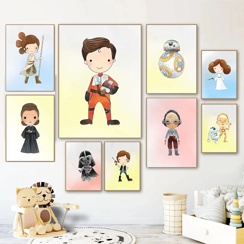 

Star Wars Watercolor Canvas Painting Art Cartoon Darth Vader Posters and Prints Print Mural Children's Room Home Wall Decoration