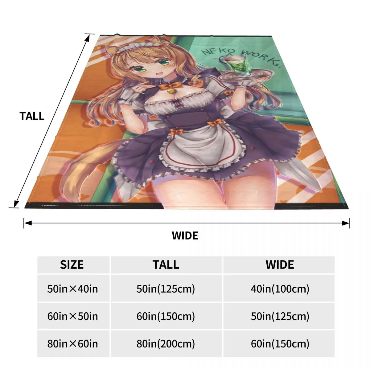 Maple Anime Plush Blanket Nekopara Sexy Gir Fashion Throw for Home 125*100cm Thin Quilt | Дом и сад