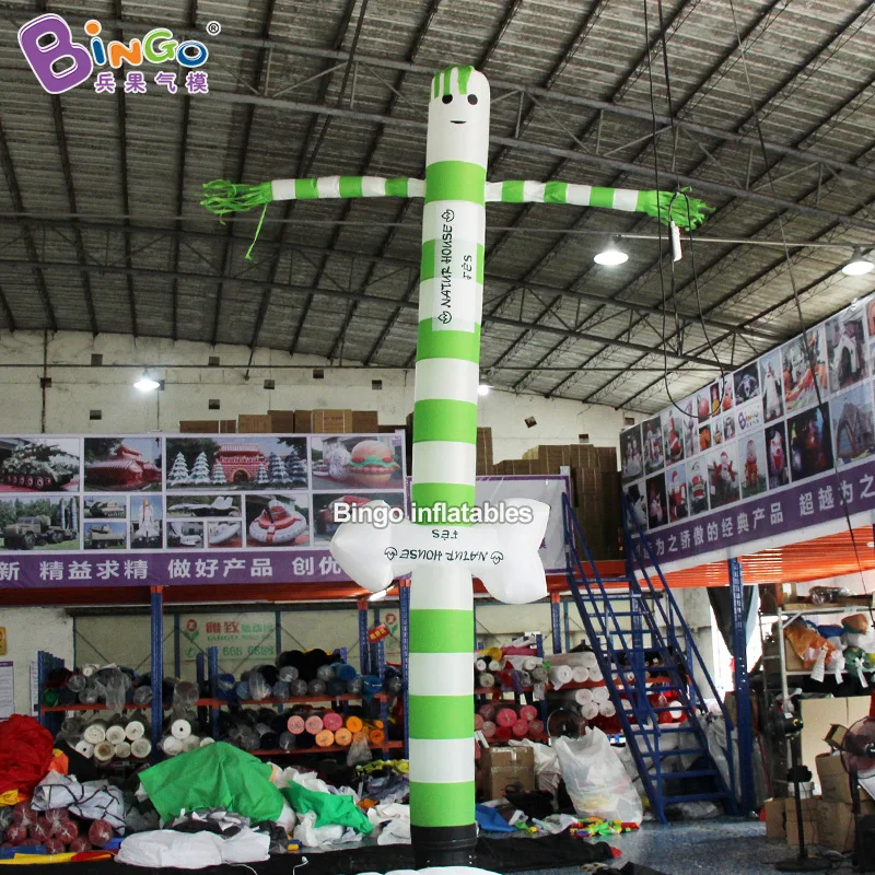 

Customized NEW 20ft 6M Inflatable White Green Arrow Air Sky Dancer Puppet Flag Wind Dancing Tube Cartoon Advertising Inflatables