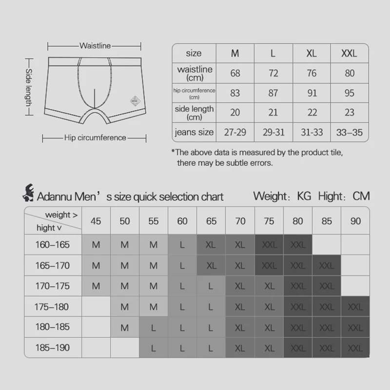 

CMENIN High Quality Modal Sexy Men's Boxer Briefs Light and Comfortable Men's Boxer Briefs Boxer Briefs Letters AD308