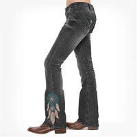 women y2k winter autumn flare baggy stacked jeans vintage high waist blue graphic wide leg mom jeans denim plus size cargo pants
