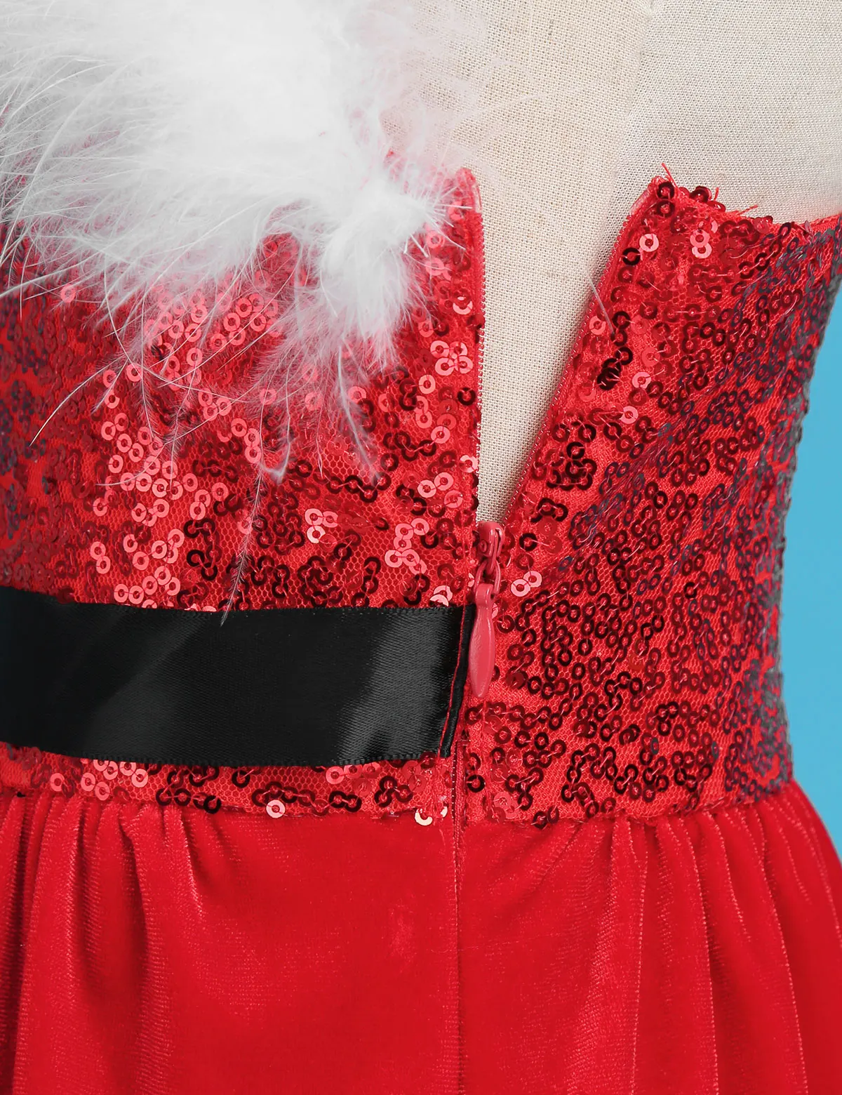 Рождественские костюмы для маленьких девочек малышей без рукавов с отделкой