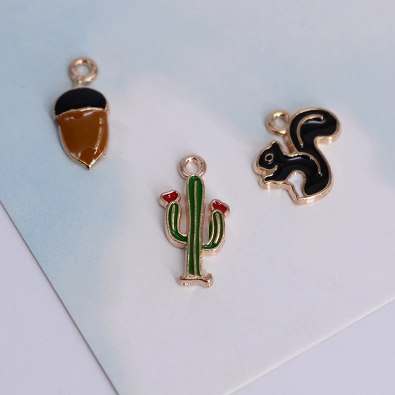 

30 шт./лот белка сосна орех Сделай Сам дизайн для изготовления ювелирных изделий серьги браслет или ожерелье эмалированные Подвески ручной р...