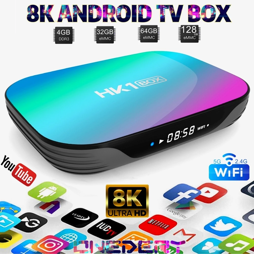 8K Ultra HD Android ТВ приставка Android 9,0 Смарт ТВ приставка 5G wifi 8K HDMI 2,1 USB 3,0 четырехъядерный процессор Amlogic ОТТ ТВ приставка телеприставка
