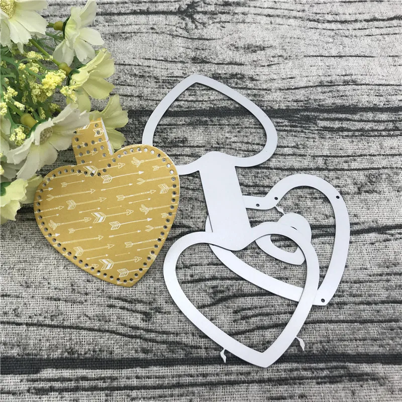 Цепочка шейкер в форме сердца металлические штампы трафареты для сделай сам