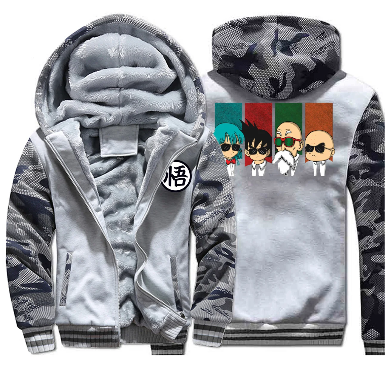 Dragon Ball Мужская Флисовая зимняя камуфляжная Толстая теплая куртка Master Roshi мужские