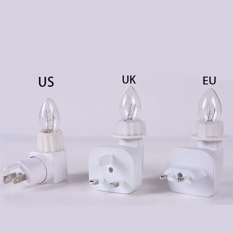 

110-220V Modern Simple Plug Type Small Wall Lamp Children's Room Elderly Bedside 3D Glass Night Warm Room Lighting US UK EU
