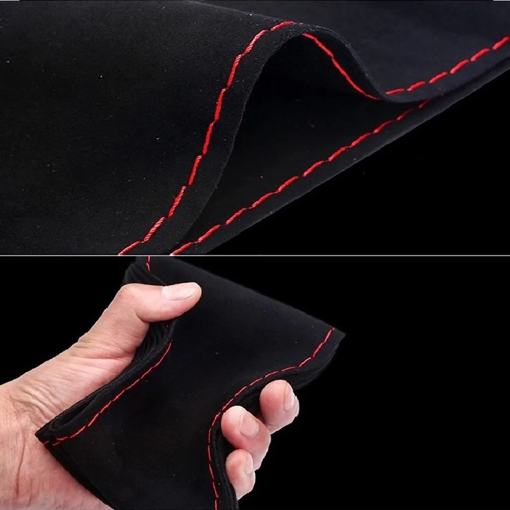 38cm15inch suedecrystal carbon fibe leather red mark auto car steering wheel cover braiding wheel cover with needle and thread free global shipping