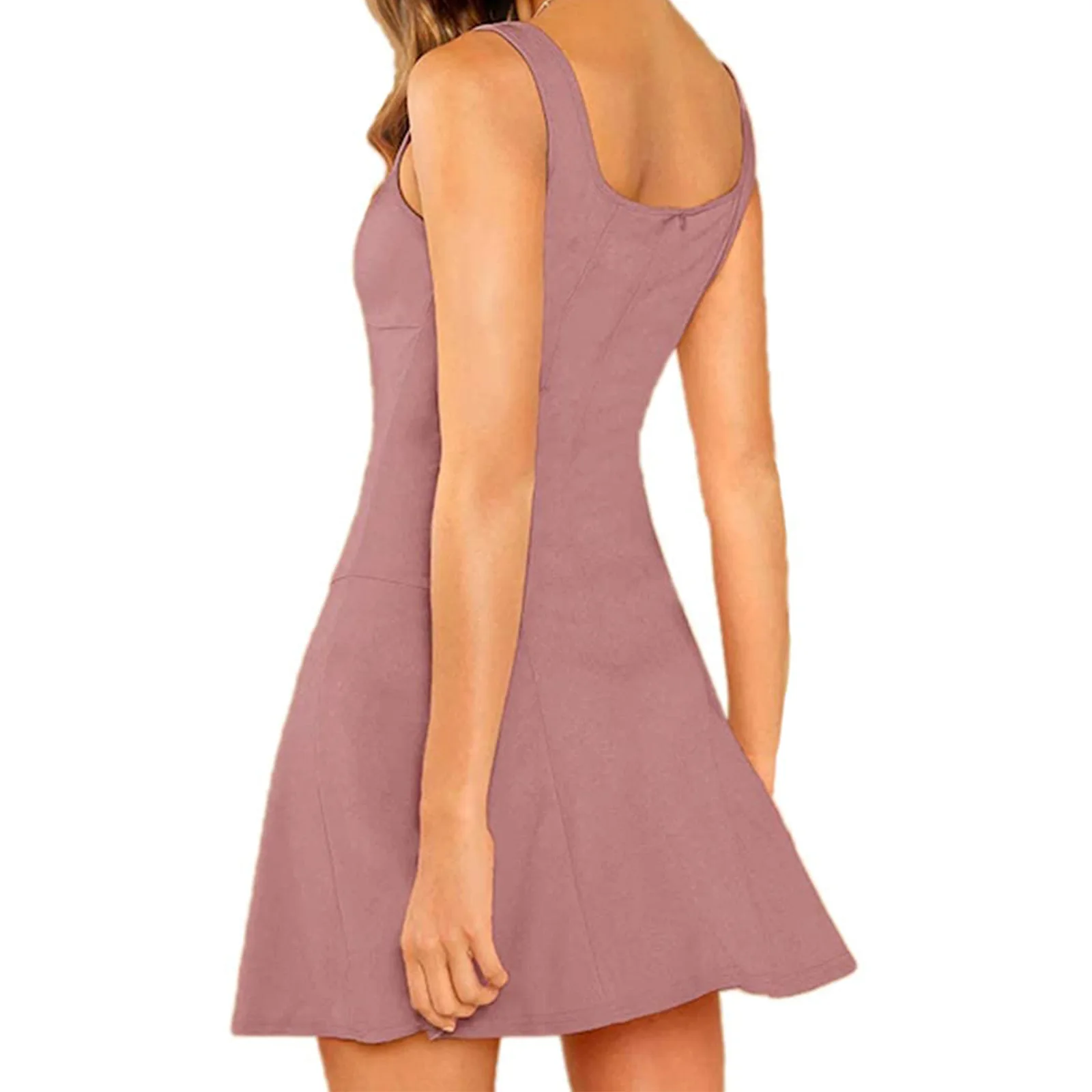 

summer women's dress 2021 Spring And Autumn New Urban Casual Sling Slim-fit Solid Color Casual Fashion Club Swing