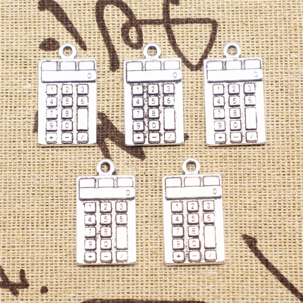 

Charm For Making Jewelry Pendants Antique Silver Color Calculator 23x13mm 5pcs