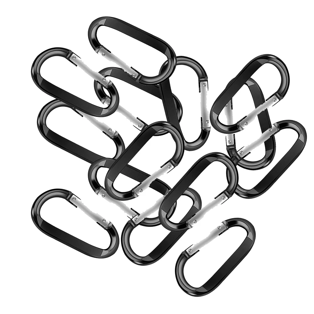 

100pcs/50pcs D Shaped Aluminum Alloy Carabiner Hook Keychain Camping Equipment Backpack Buckle Climbing Hook