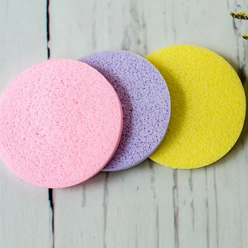 12 шт. прессованная губка для мытья лица слоеная круглая одноразовая микрофибра