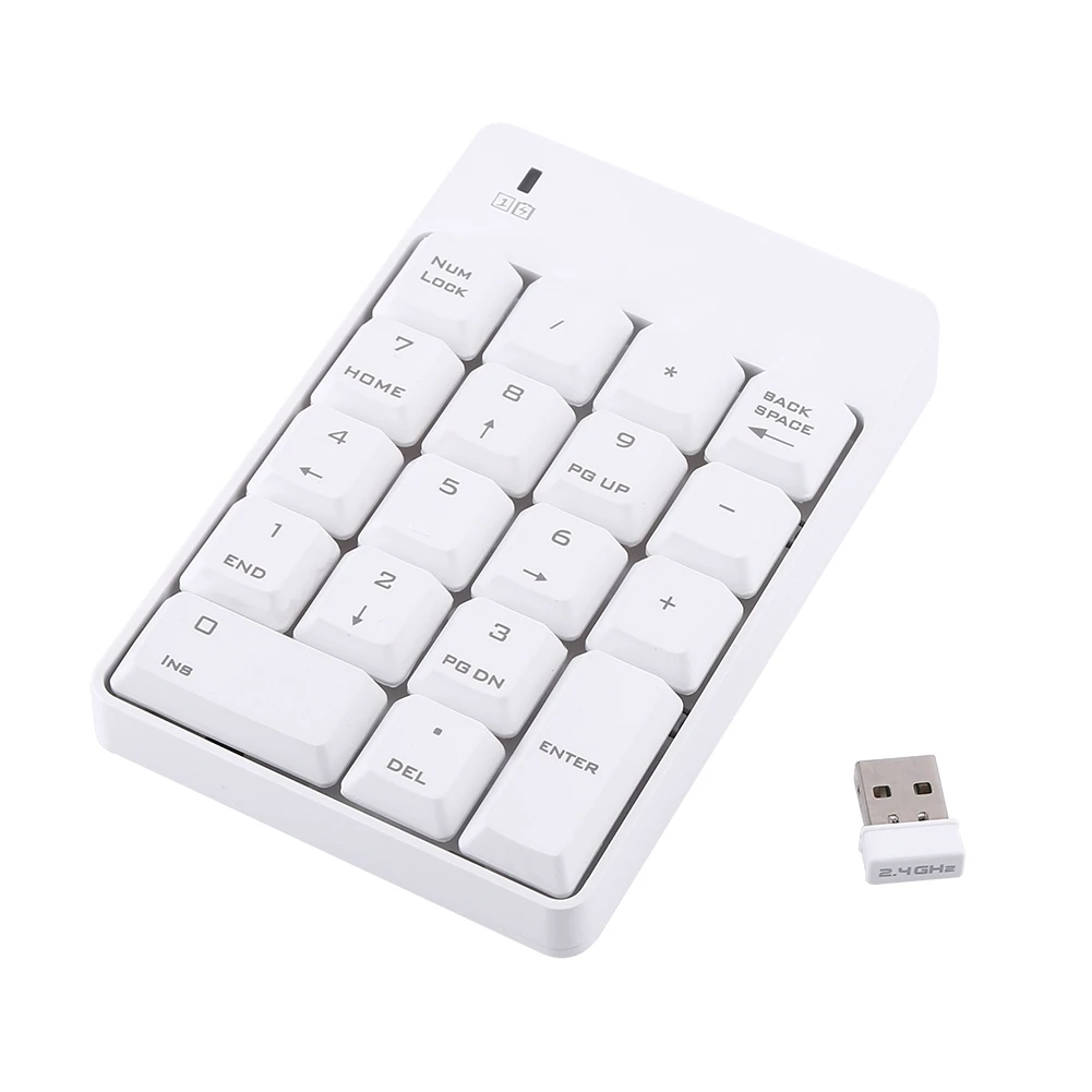 

2.4GHz Wireless USB Numeric Keypad Numpad Number 18 keys Laptop PC New White