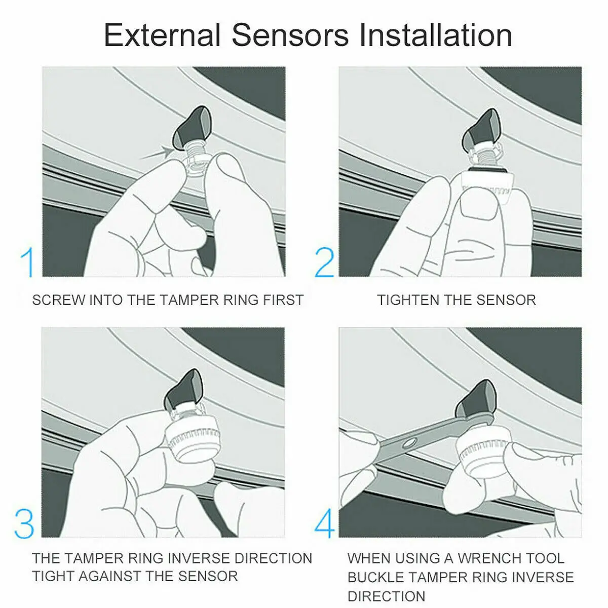 Автомобильная система контроля давления в шинах TPMS беспроводная с 4 датчиками