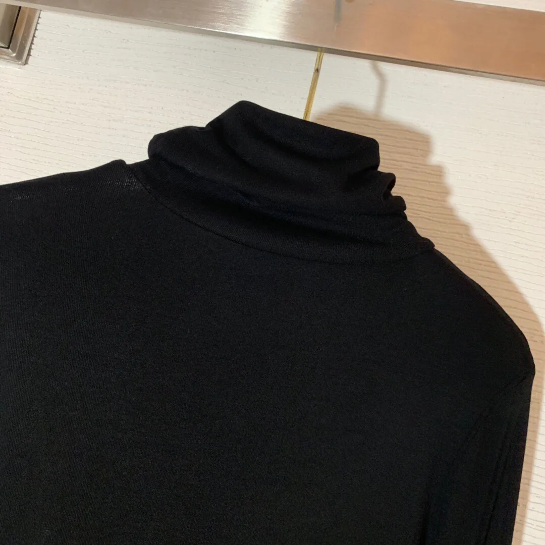 

High Quality Autumn and Winter New High-end Letters Silicone Printed High-stretch Slim Slimming High-neck Bottoming Shirt