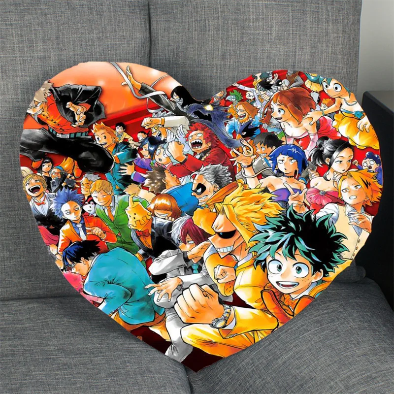 Пользовательские Мой герой Академия Подушка Чехол в форме сердца на молнии