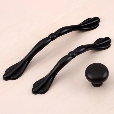 Ручки и ручки для кухонного шкафа черные дверные ящики аксессуары интерьера