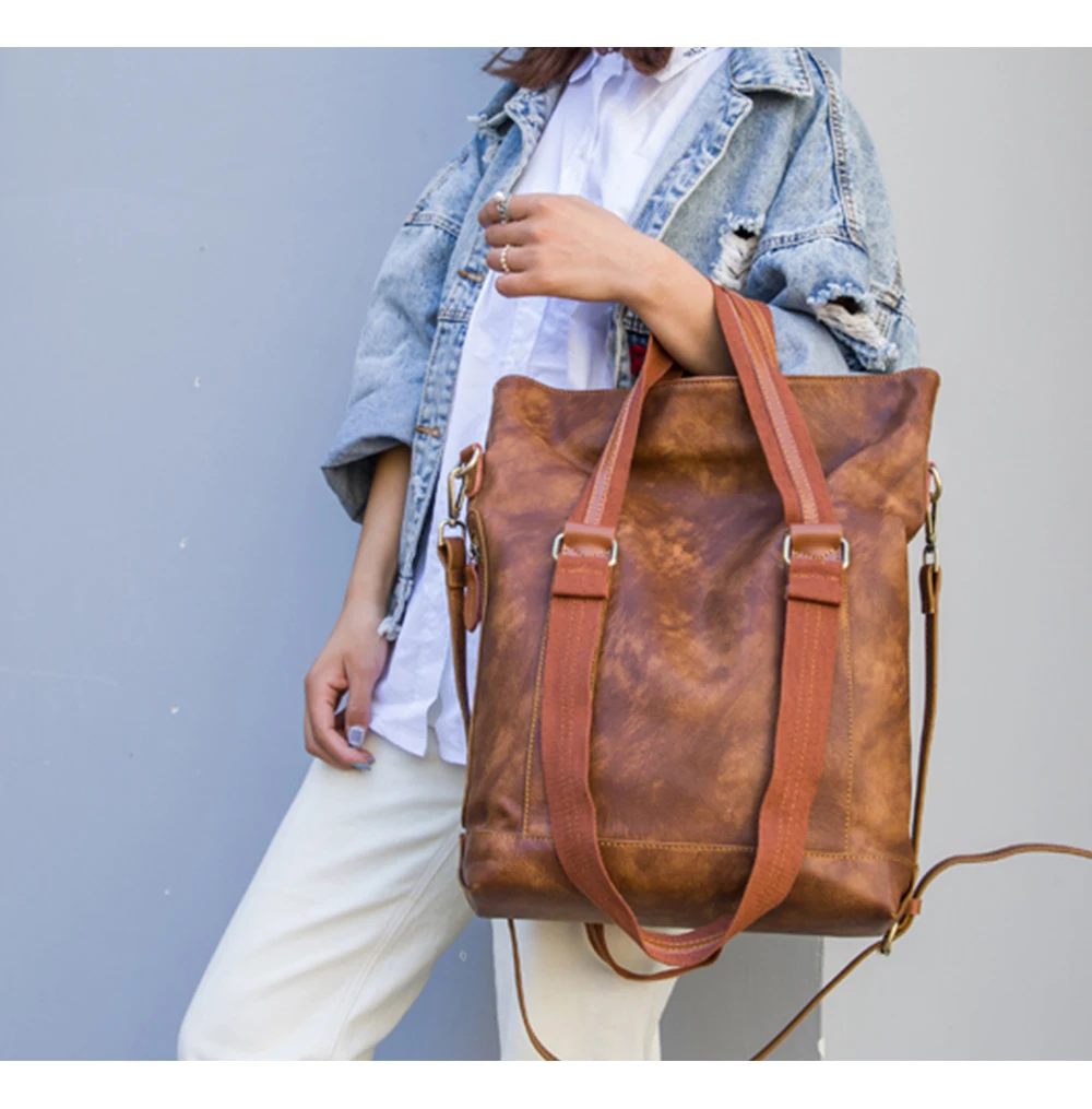 Женская сумка через плечо большая коричневая Повседневная | Багаж и сумки