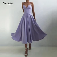 verngo 2021 lavenderwhiteblackred satin evening party dresses spaghetti straps short prom gowns tea length midi plus size