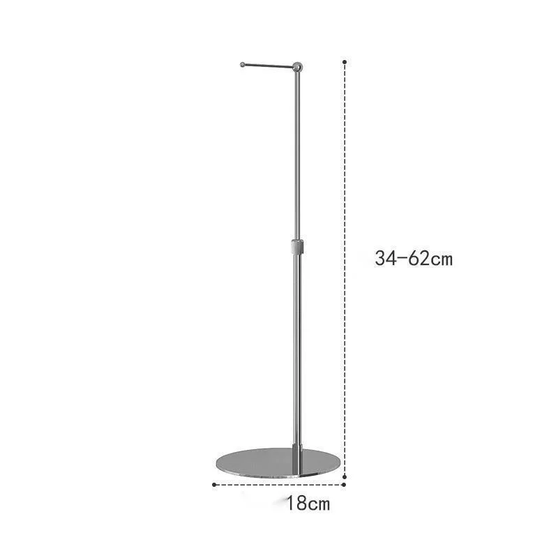 

Desk Counter Table Top Wig Holder Hook Stand Hat Display Rack Metal Silvery Adjustable