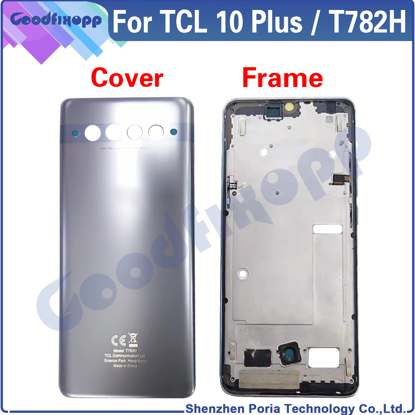 

For TCL 10 Plus T782 Front Frame Battery Back Cover Rear Case Cover Middle Frame Rear Lid For TCL 10Plus T782H LCD Frame