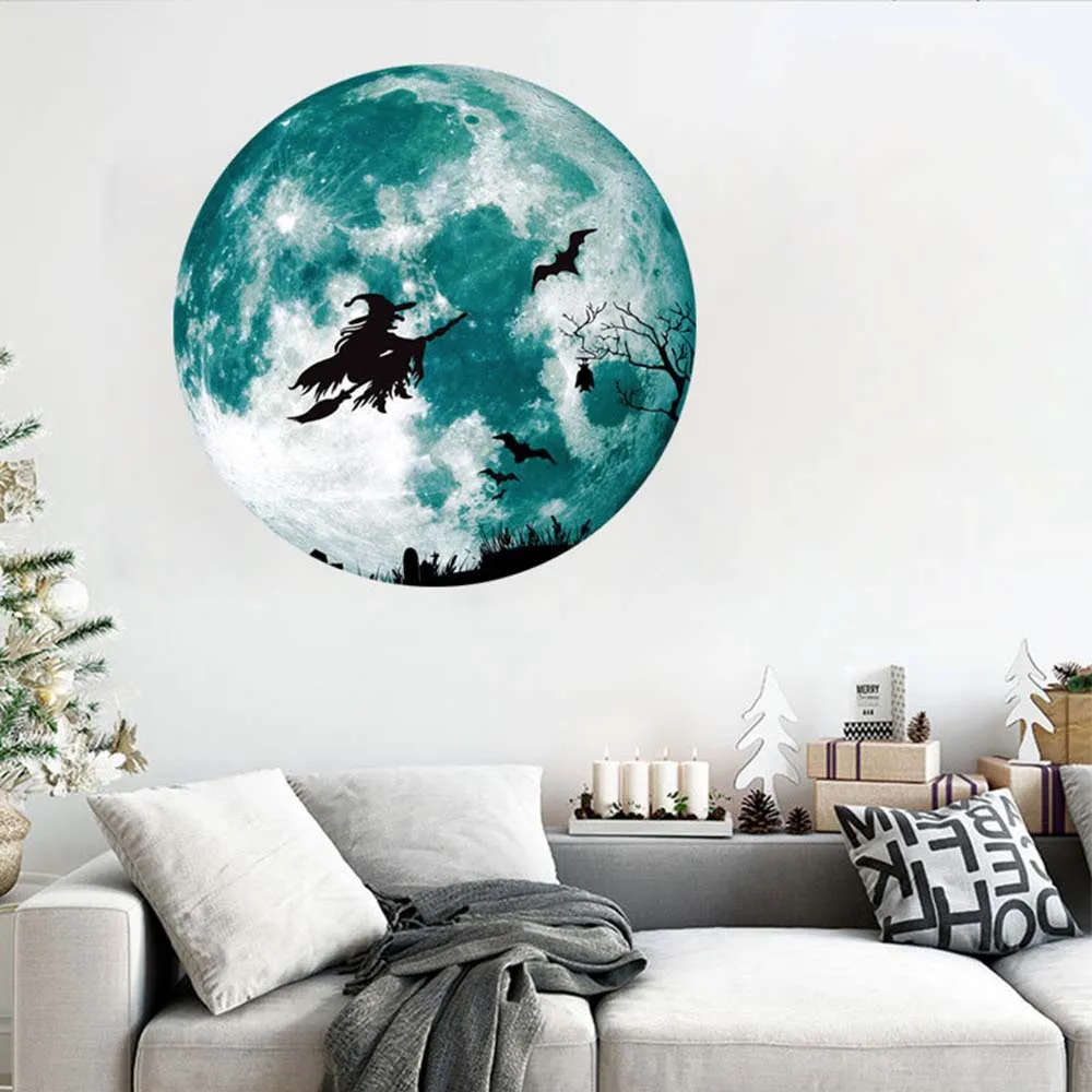 3D светится в темноте фосфоресцирующие луна люминесцентные ТВ светящаяся