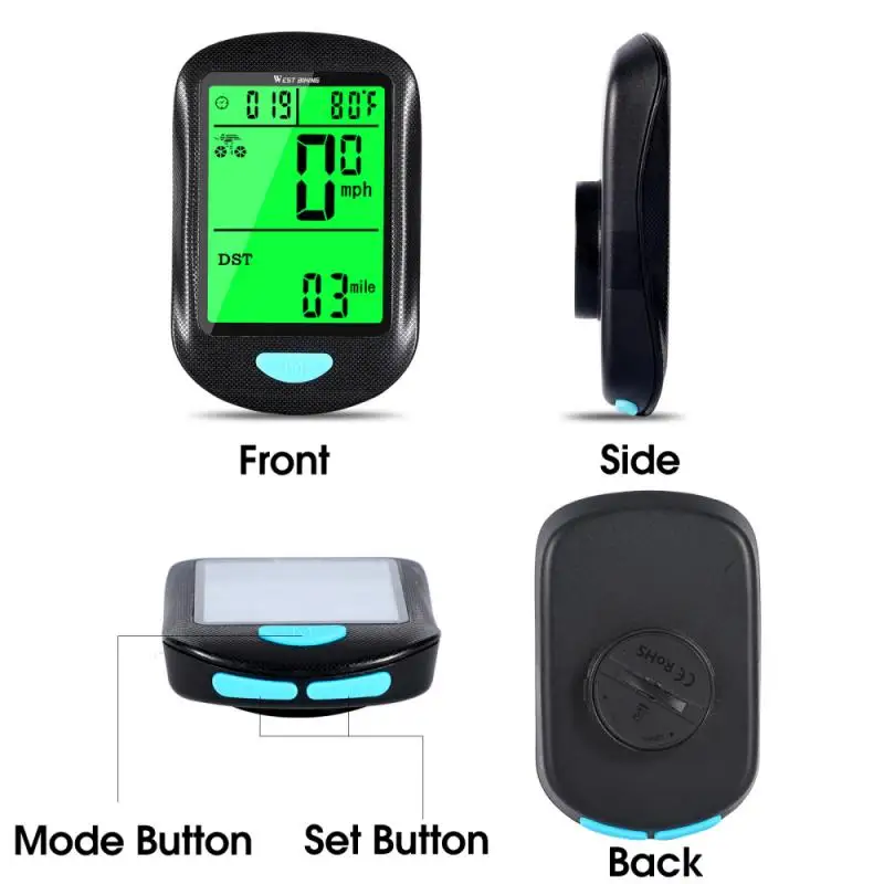 

2.36 inch Large Screen Bike Computer Wireless Wired Bicycle Computer Waterproof Speedometer Odometer MTB Stopwatch Accessories