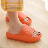 rimocy new thick platform slippers for women solid color home couple soft sole slide sandals woman summer beach flip flops 36 45