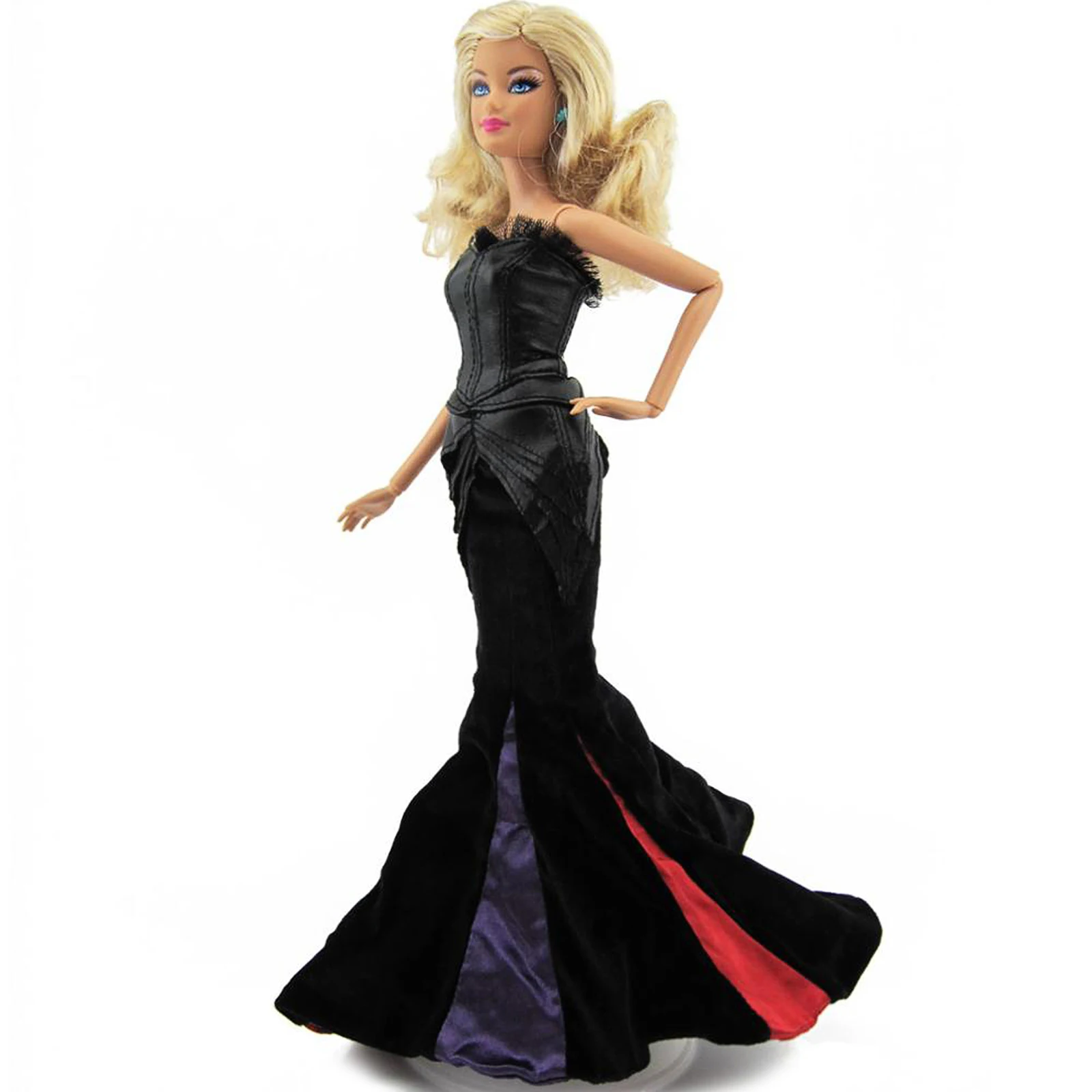 Великолепная без бретелек платье с юбкой годе кожаным верхом вечерние платья для