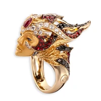 exquisite retro indian queens head ring holiday commemorative gift