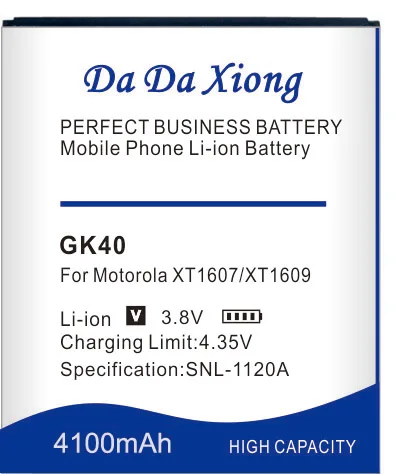 Аккумулятор DaDaXiong GK40 4100 мАч для Motorola G4 Play E4 XT1766 XT1607 XT1609 XT1600 MOT1609BAT SNN5976A | Мобильные