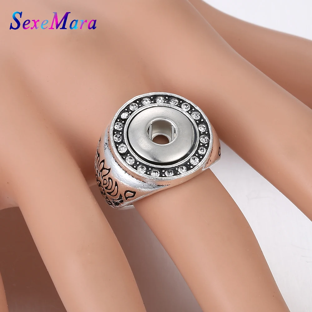 Новинка 12 мм кольцо с кнопками ювелирные изделия Стразы Мини Серебряный цвет для