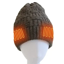 USB Électrique Chauffé Chapeau шапка Chauffée À Tricoter Bonnet 3 Contrôle De Température Chaud Chapeau de Ski En Plein Air Chapeau шапка зимняя мужская  (2)