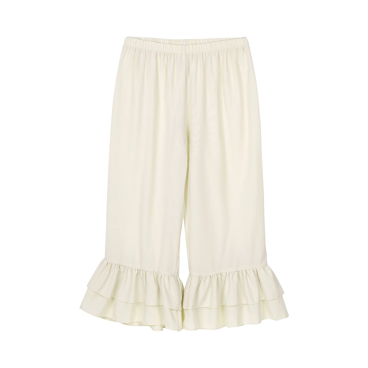 Женские винтажные свободные брюки в стиле ретро с эластичным поясом и оборками