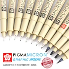 Sakura оригинальными ручка Pigma Micron иглы мягкая кисть для рисования ручка lot 005 01 02 03 04 05 08 1,0 кисти для рисования с черными чернилами