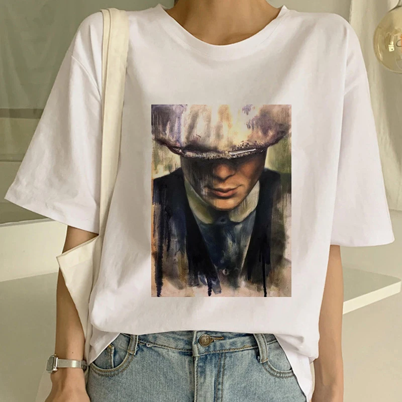 

Maycaur Peaky Blinders T-Shirts Funny Women Tshirt Harajuku Women Tshirt Fashion O Neck White Shirt Streetwear Styles Tshirt Tee