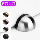 Резиновая дверная пробка ETUUD, наклейка из нержавеющей стали, дверные ограничители, противоударный деревянный дверной держатель, дверной ограничитель, мебельная фурнитура