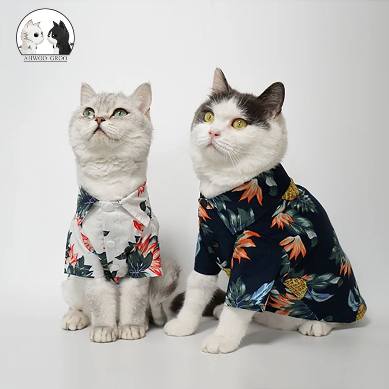 Летняя одежда для домашних животных котов кота собаки пальто куртки с цветочным