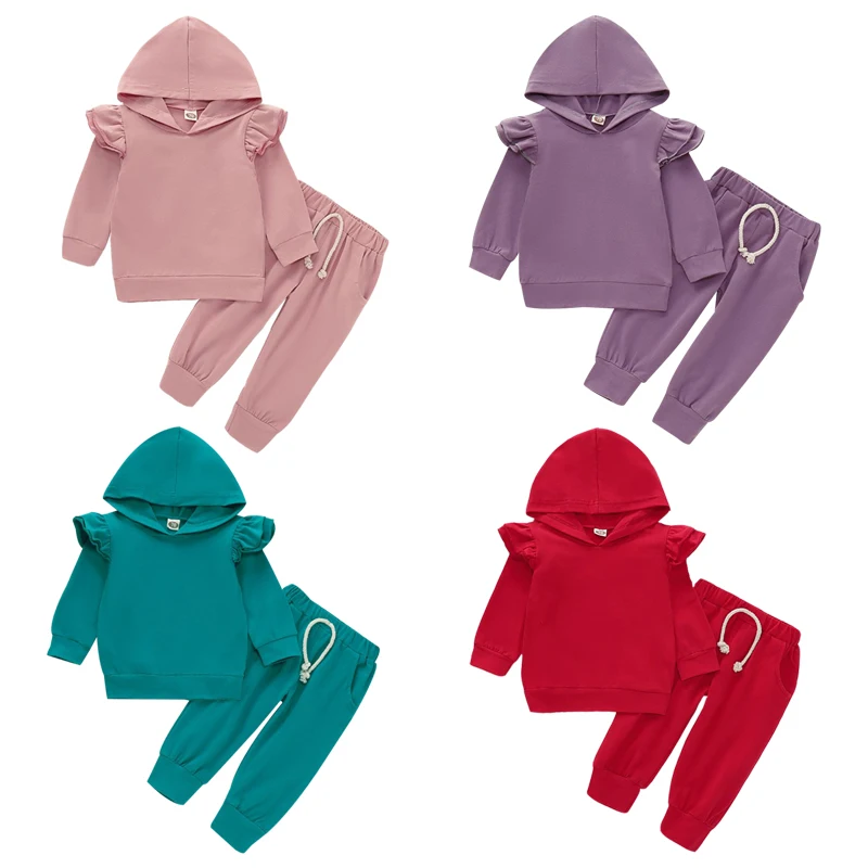 

Autumn Baby Girl Long Sleeve Hooded Sweatshirt Suit Kids Clothes Tops+Pants 2PCS Clothing Set Toddler Children Outfit Sportswear