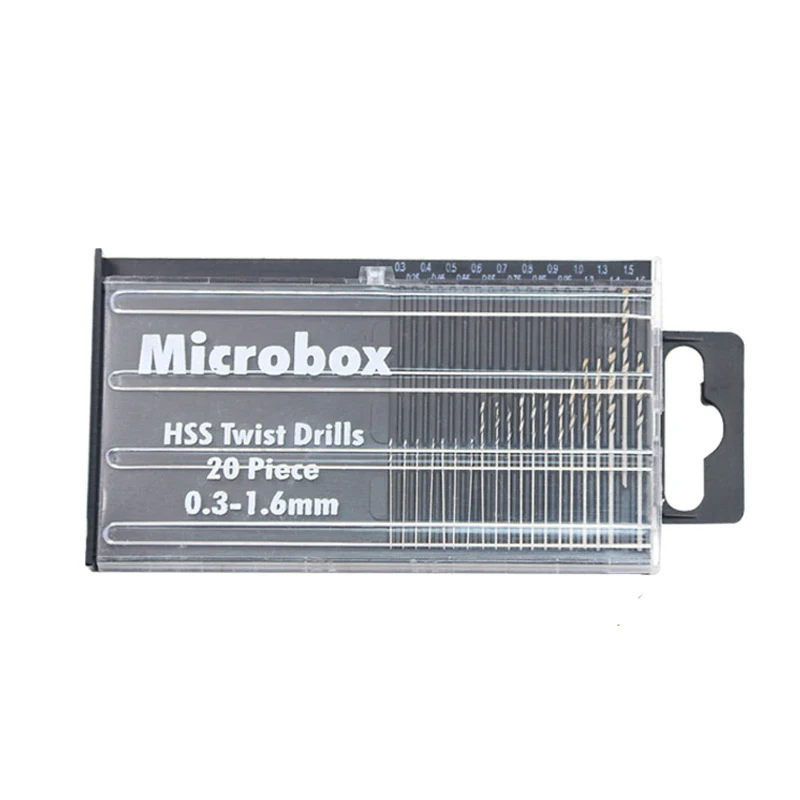 Портативные высокоскоростные стальные мини-сверла 0 3 мм-1 6 мм 20 шт. набор