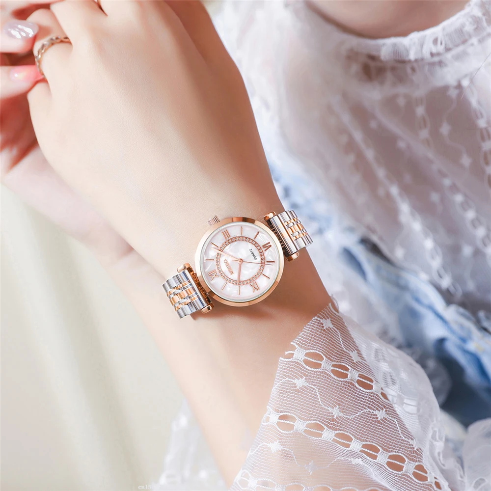 

Женские часы лучший бренд класса люкс 2020 модные бриллиантовые дамские наручные часы из нержавеющей стали серебристого цвета с сетчатым рем...