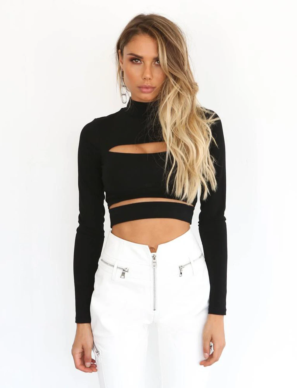 Новинка 2019 сексуальная женская футболка короткий топ хит продаж открытая с