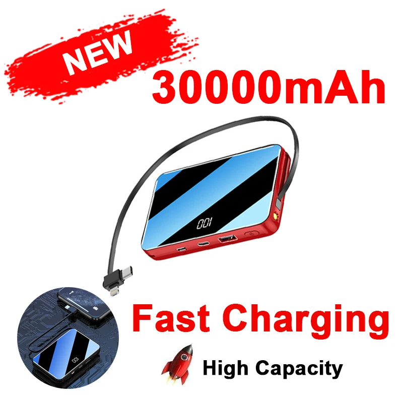 Внешний аккумулятор на 30000 мА · ч портативное мини зарядное устройство большой