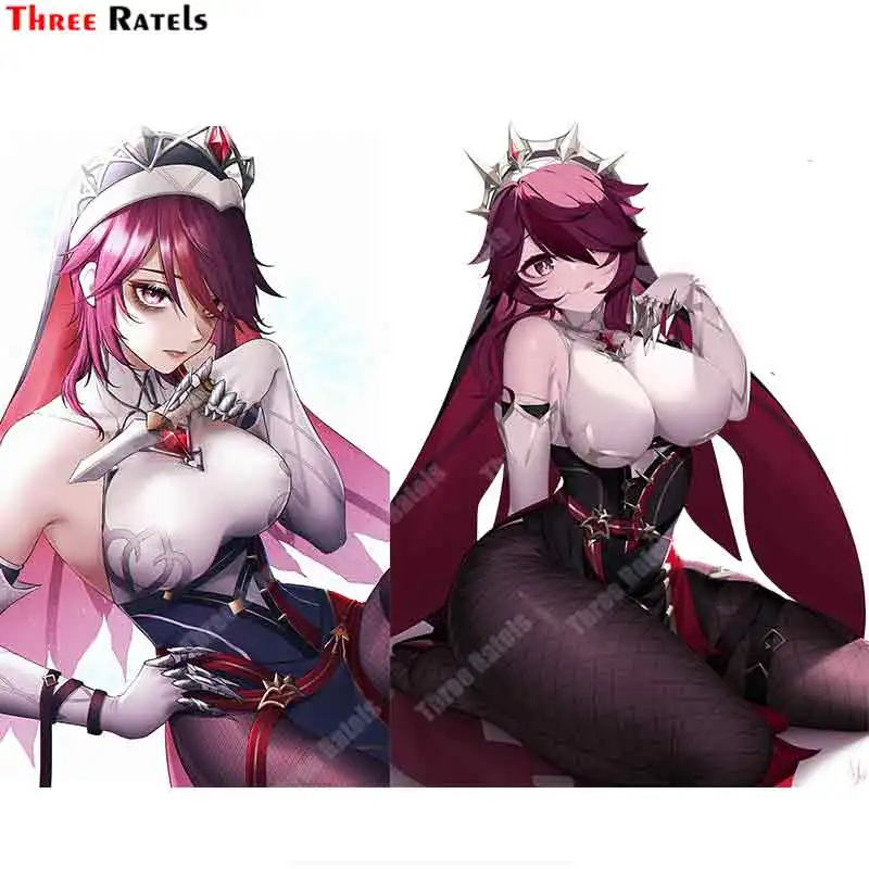 

Three Ratels A784 Rosaria Genshin Impact Car Stickers And Decals Anime Waterproof Protected Auto Accessories Decor